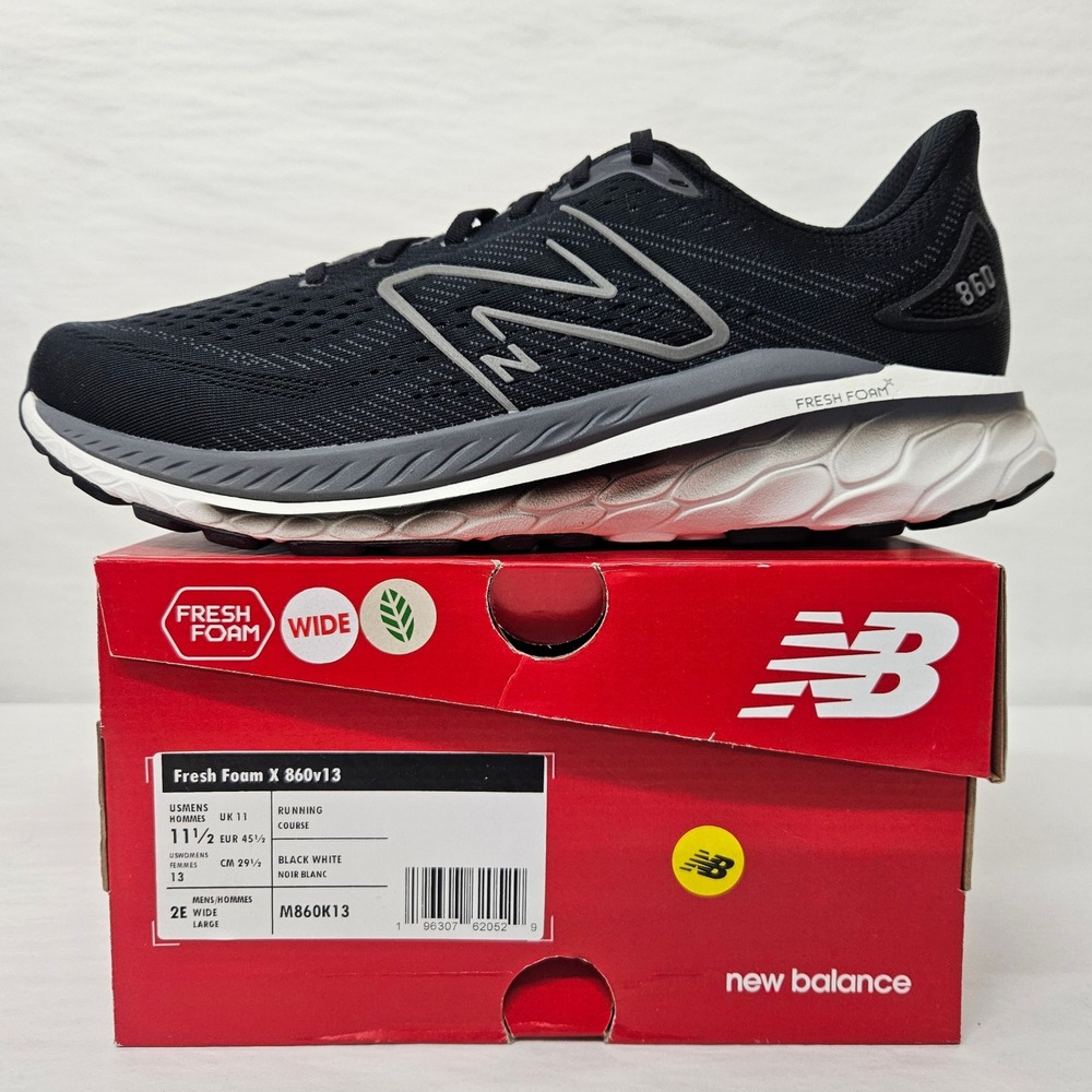 New Balance Fresh Foam X 860v13 Running Shoes M860K13 Black Men's Size 11.5 Wide